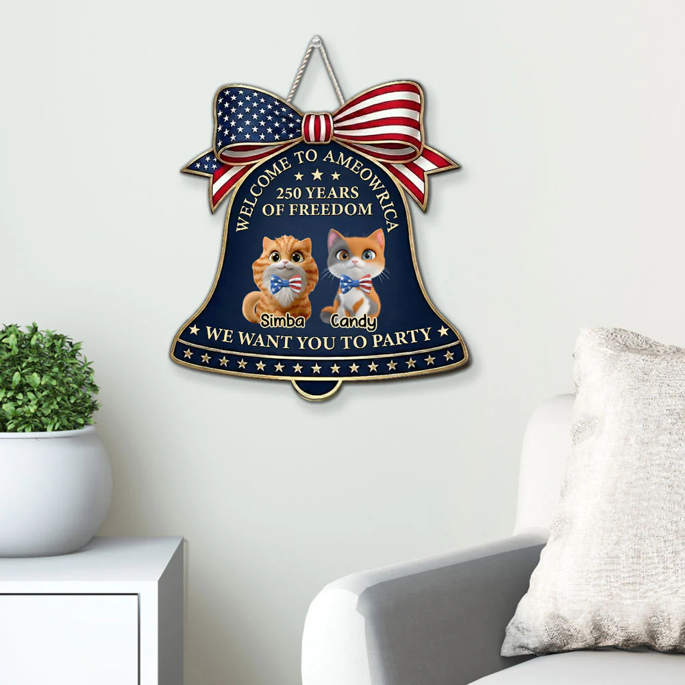 Liberty Rings For Cats - Personalized Custom Wood Sign - Image 2