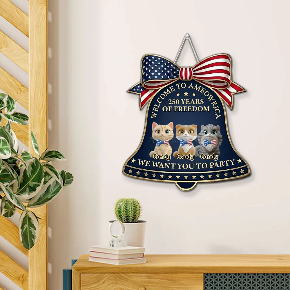 Liberty Rings For Cats - Personalized Custom Wood Sign - Image 3