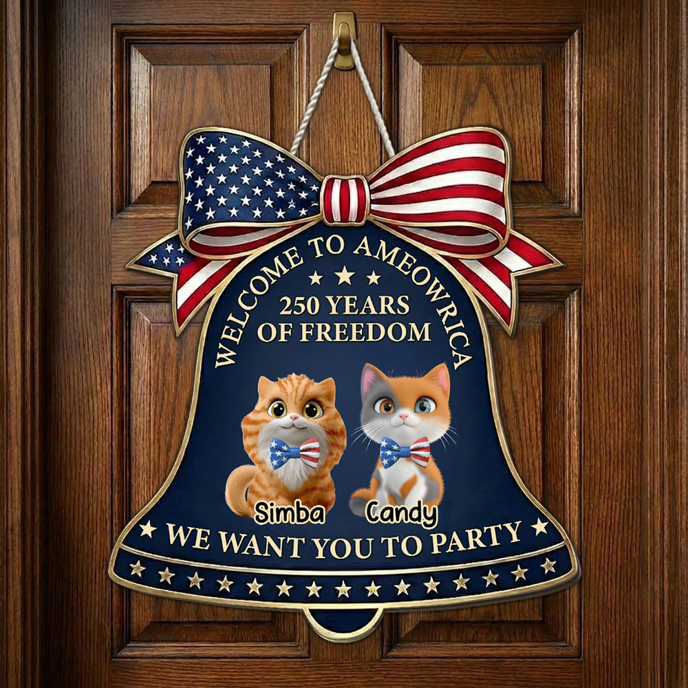 Liberty Rings For Cats - Personalized Custom Wood Sign - Image 4