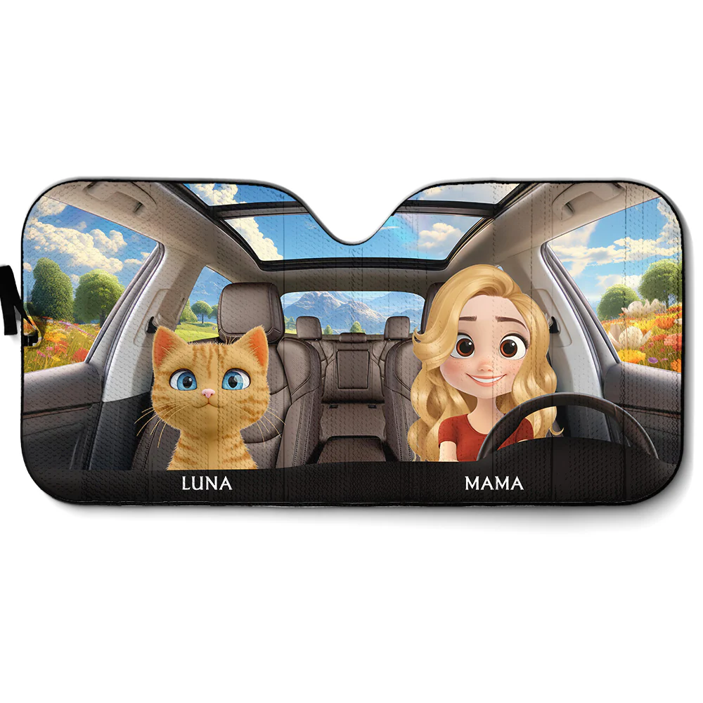 Life Is Better With My Cat - Personalized Custom Car Sunshade