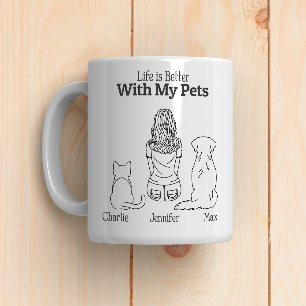 Life Is Better With My Cats - Personalized Custom Coffee Mug - Image 4
