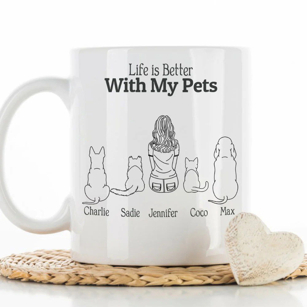 Life Is Better With My Cats - Personalized Custom Coffee Mug - Image 5