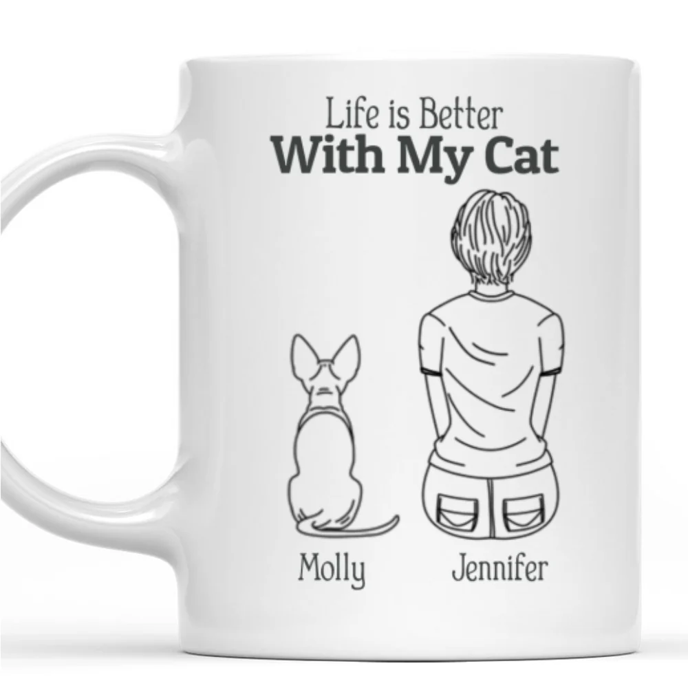 Life Is Better With My Cats - Personalized Custom Coffee Mug - Image 7