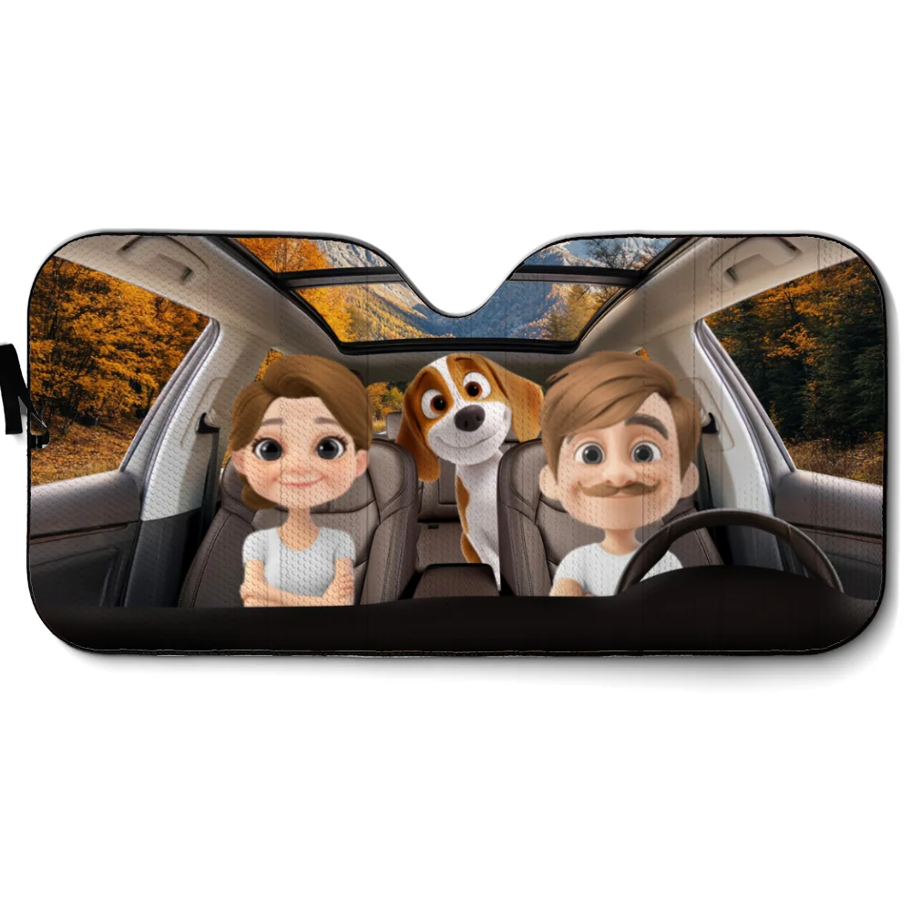 Life Is Better With My Dog Family - Personalized Custom Car Sunshade - Image 7