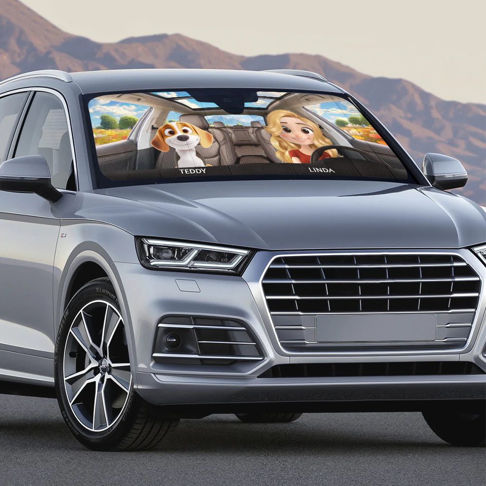 Life Is Better With My Dog - Personalized Car Sunshade - Image 5