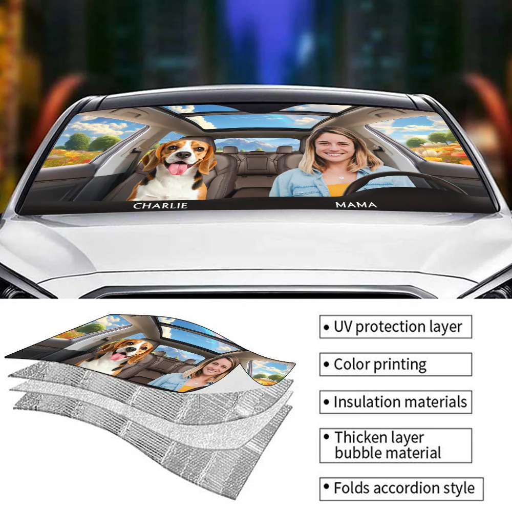 Life Is Better With My Dog Photo - Personalized Custom Car Sunshade - Image 5