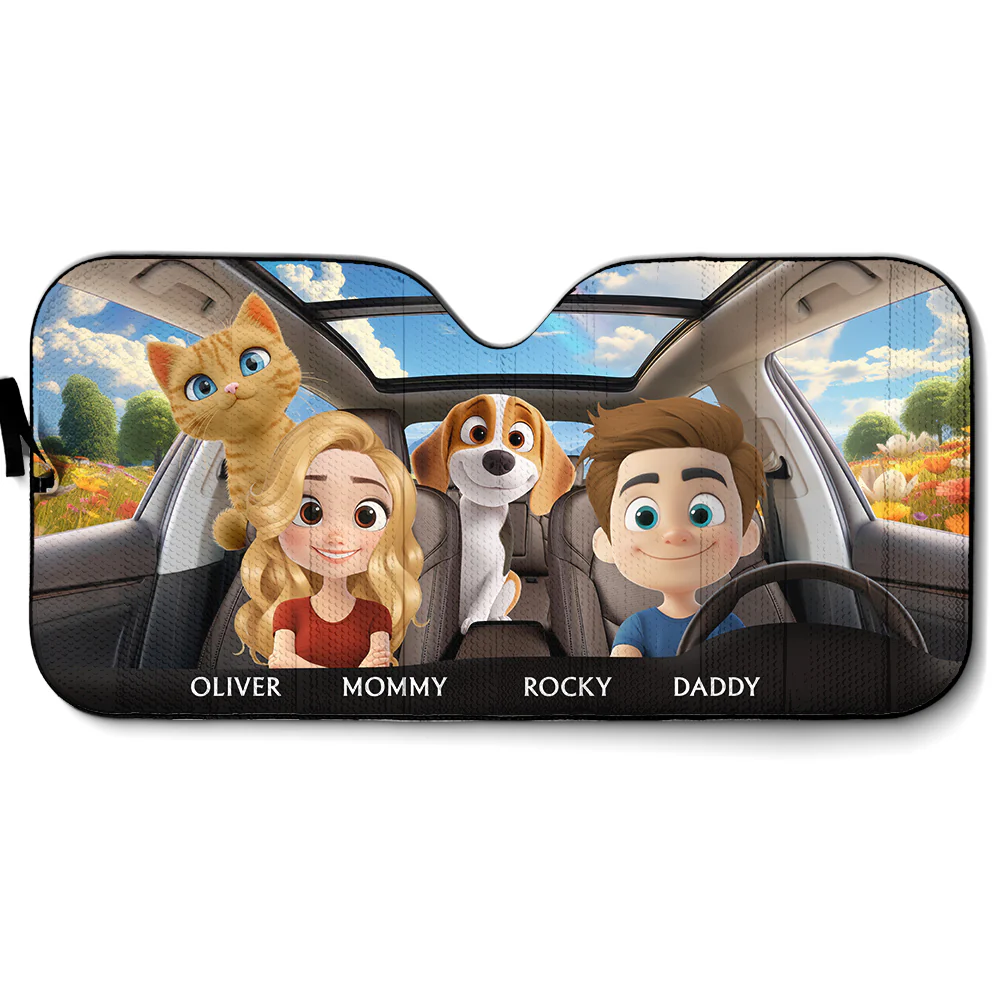 Life Is Better With My Pet Couple - Personalized Car Sunshade