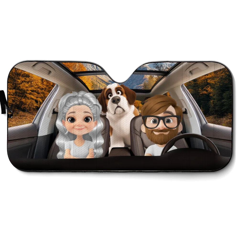 Life Is Better With My Pet Couple - Personalized Car Sunshade - Image 7