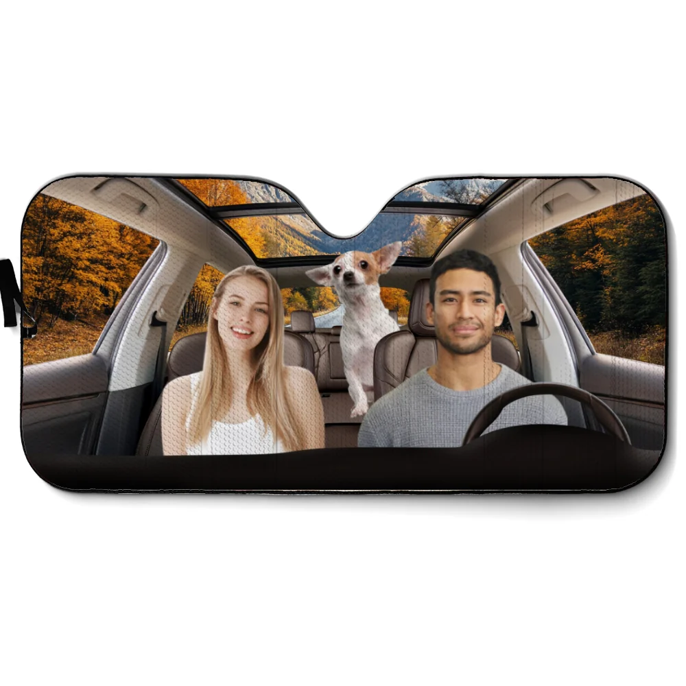Life Is Better With My Pet Couple Photo - Personalized Car Sunshade - Image 7