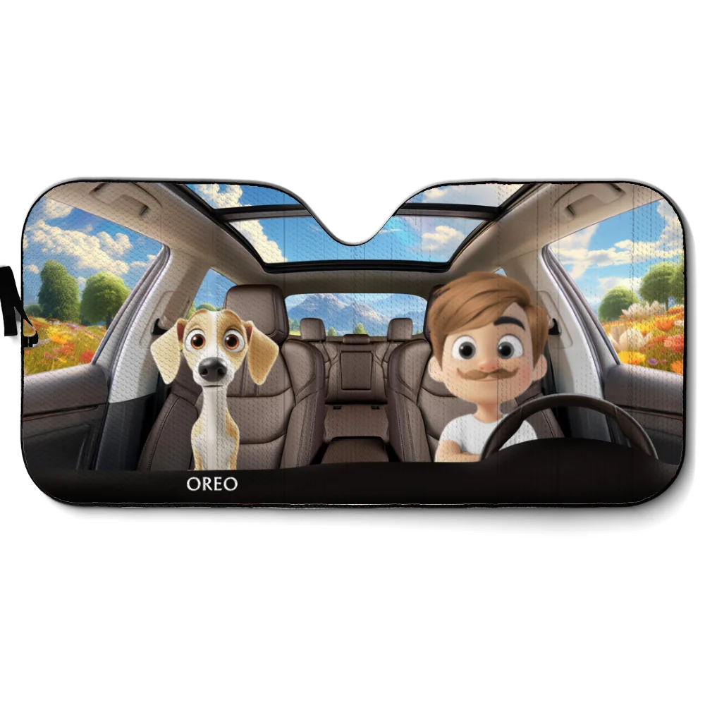Life Is Better With My Pets - Personalized Custom Car Sunshade - Image 7