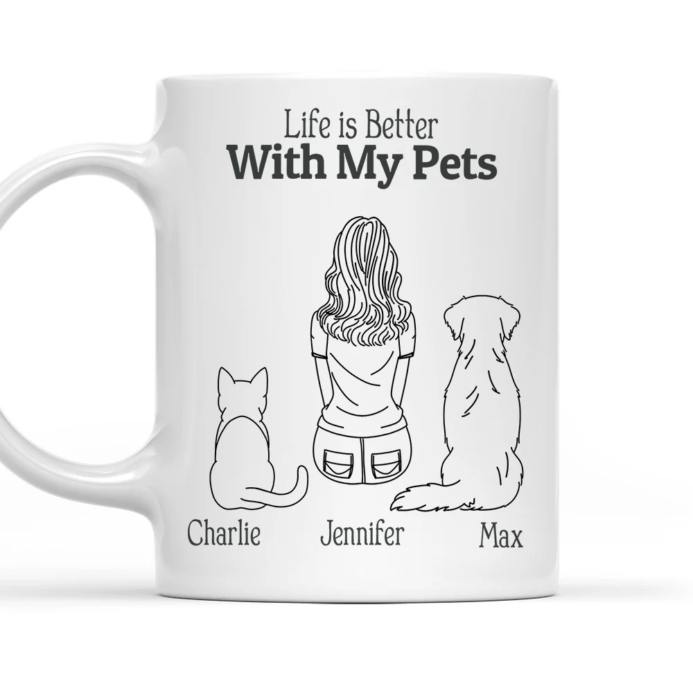 Life Is Better With My Pets - Personalized Custom Coffee Mug