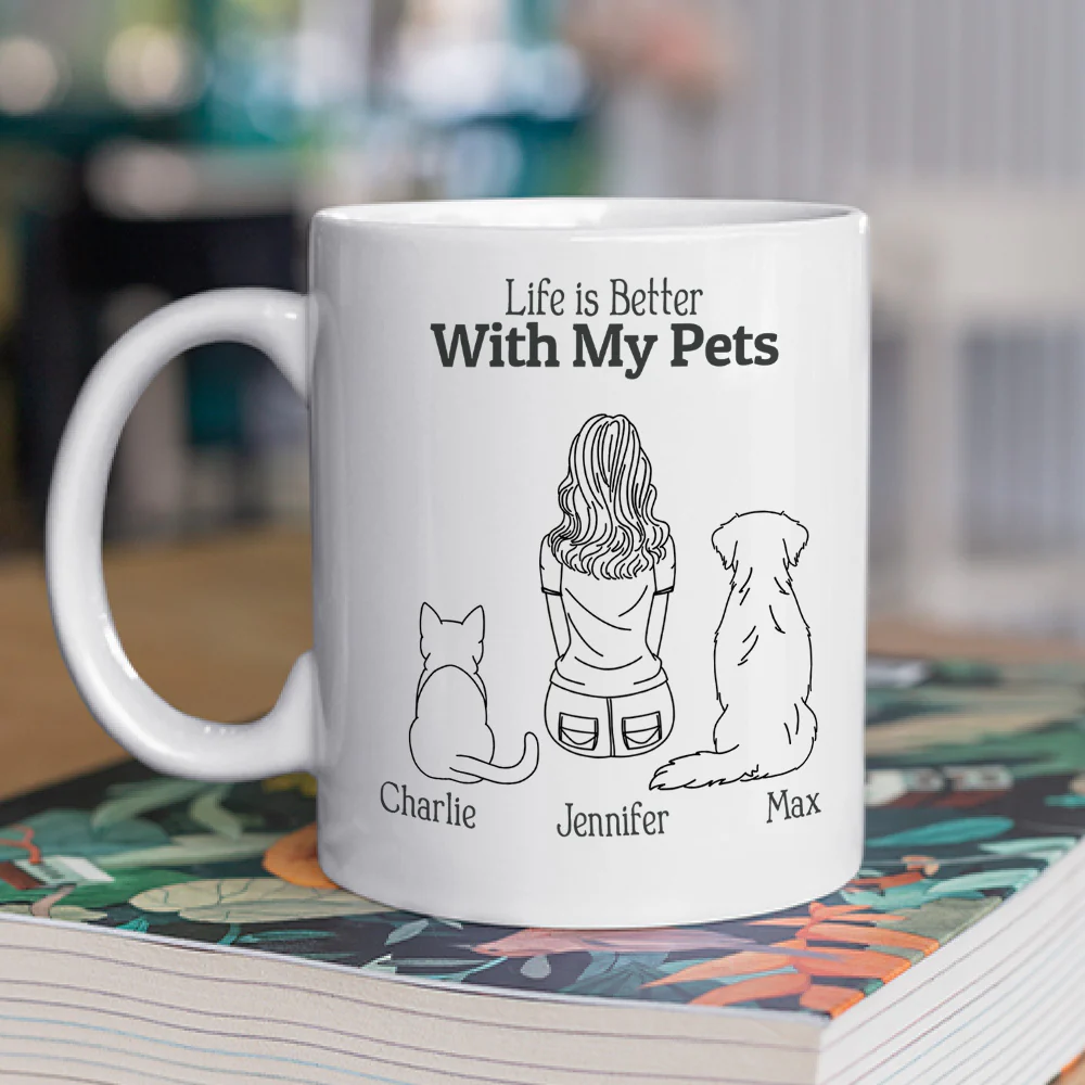 Life Is Better With My Pets - Personalized Custom Coffee Mug - Image 2