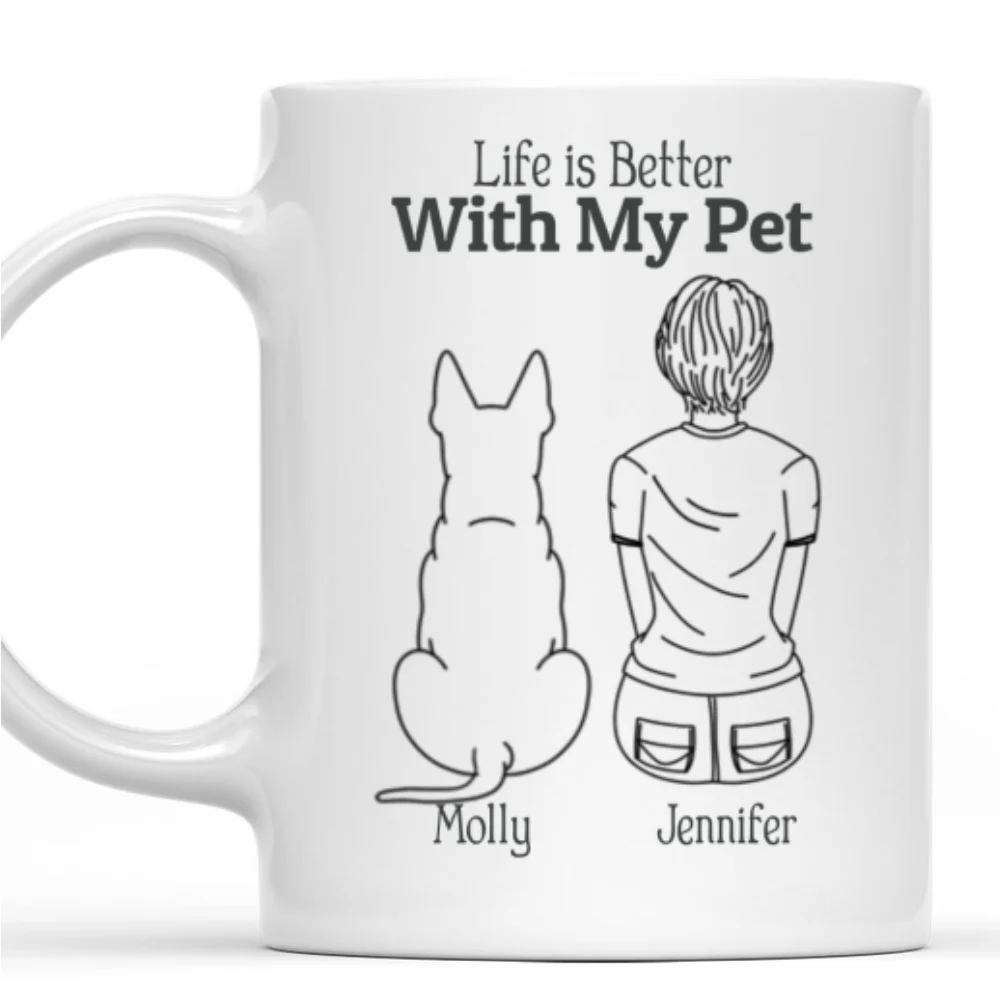 Life Is Better With My Pets - Personalized Custom Coffee Mug - Image 7