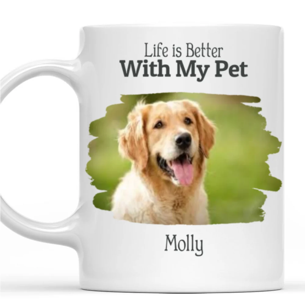 Life Is Better With My Pets Photo - Personalized Custom Coffee Mug - Image 7