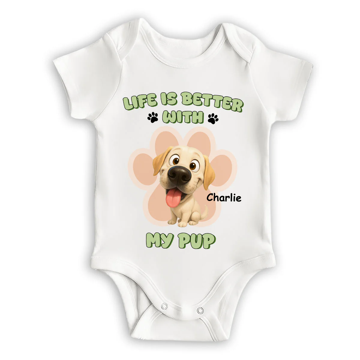 Life Is Better With Pups - Personalized Custom Baby Onesie