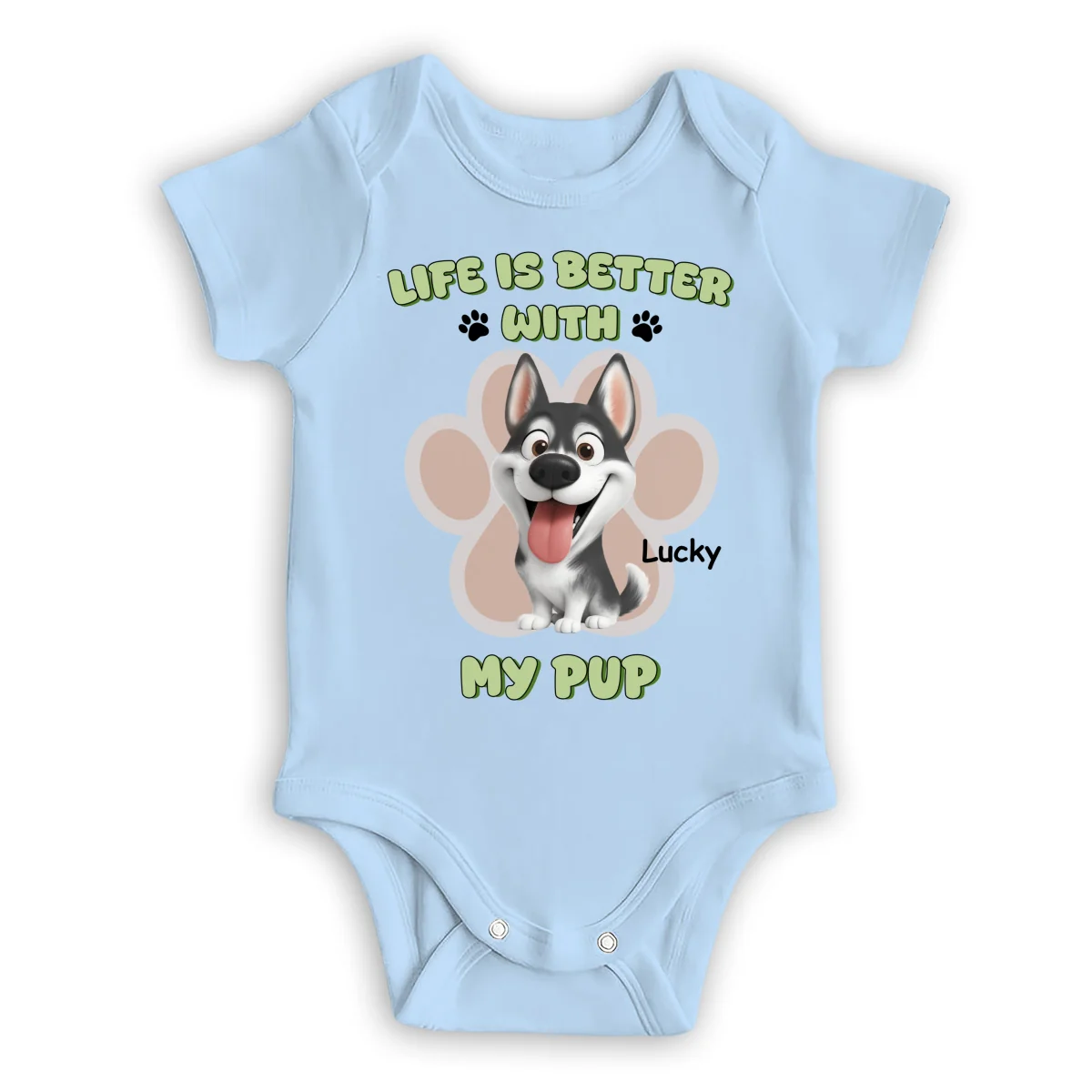 Life Is Better With Pups - Personalized Custom Baby Onesie - Image 8