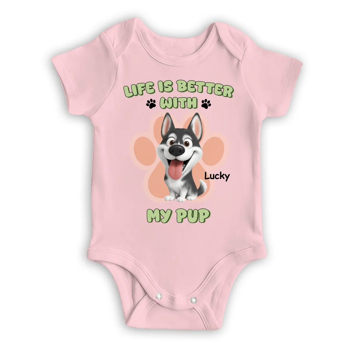 Life Is Better With Pups - Personalized Custom Baby Onesie - Image 9