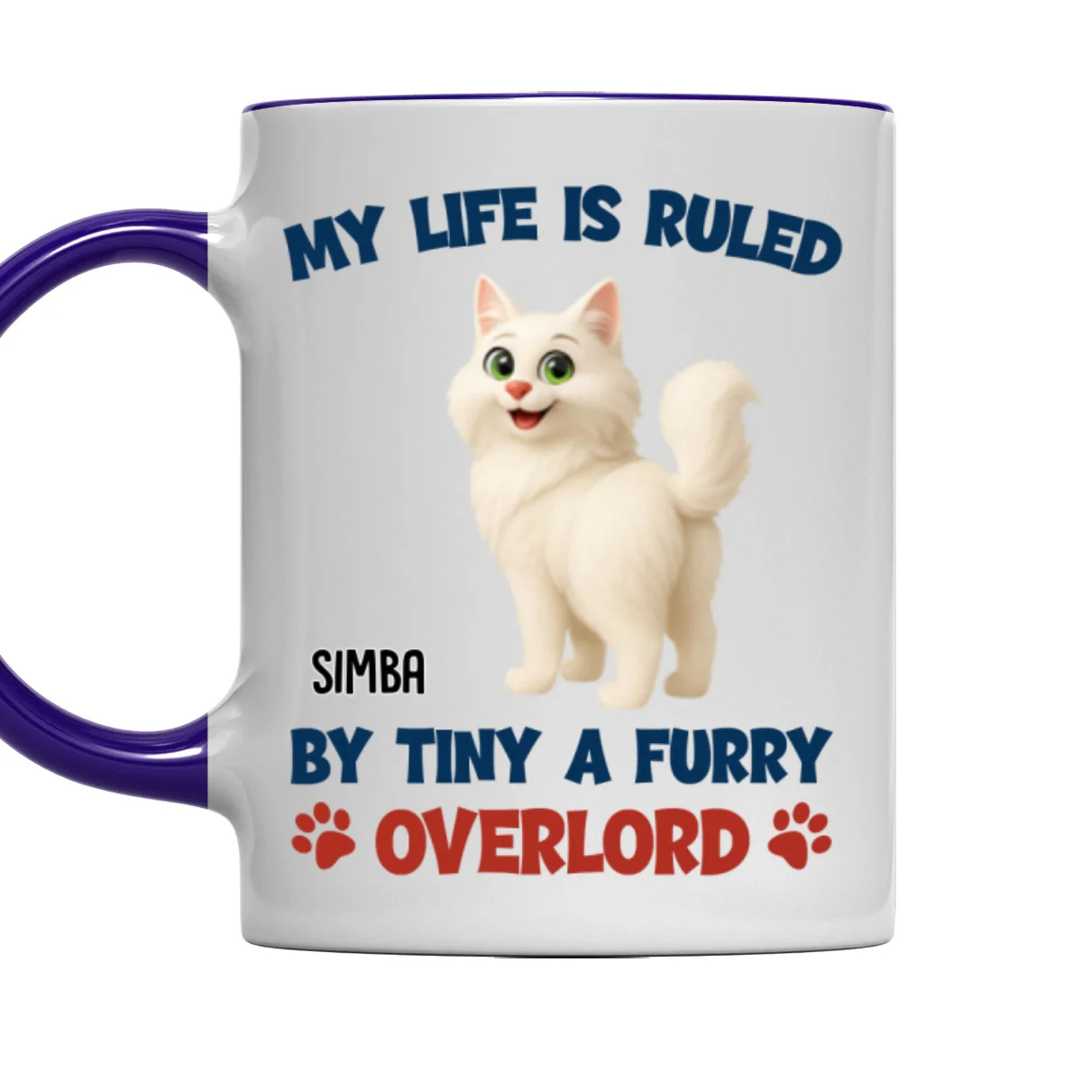 Life Is Ruled By Cat Butt - Personalized Custom Accent Mug - Image 10