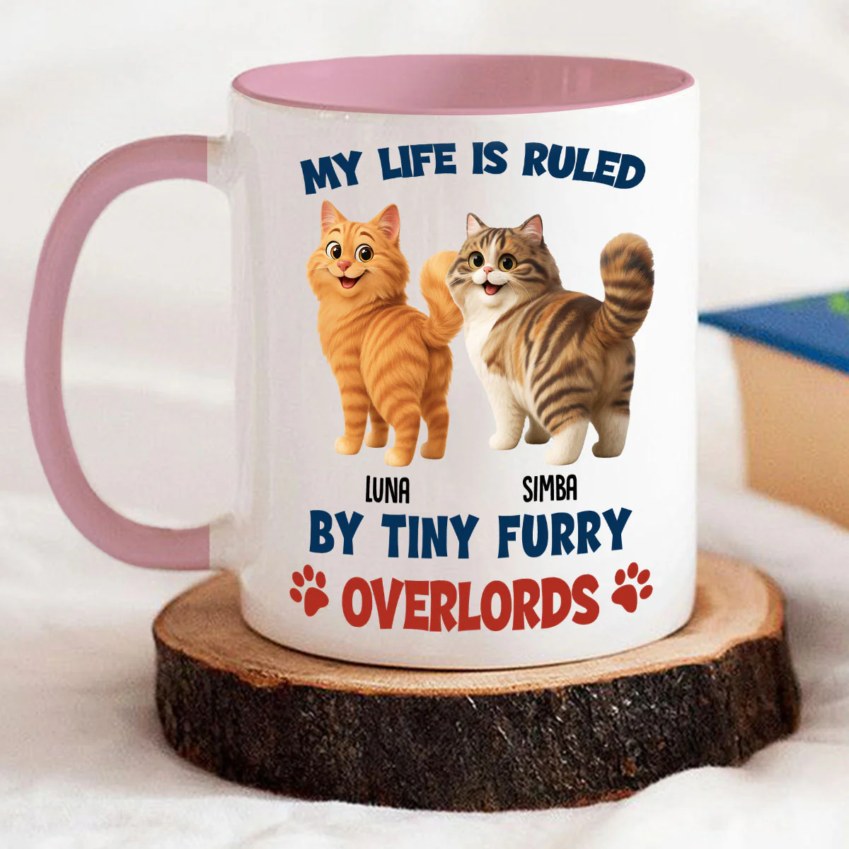 Life Is Ruled By Cat Butt - Personalized Custom Accent Mug - Image 5