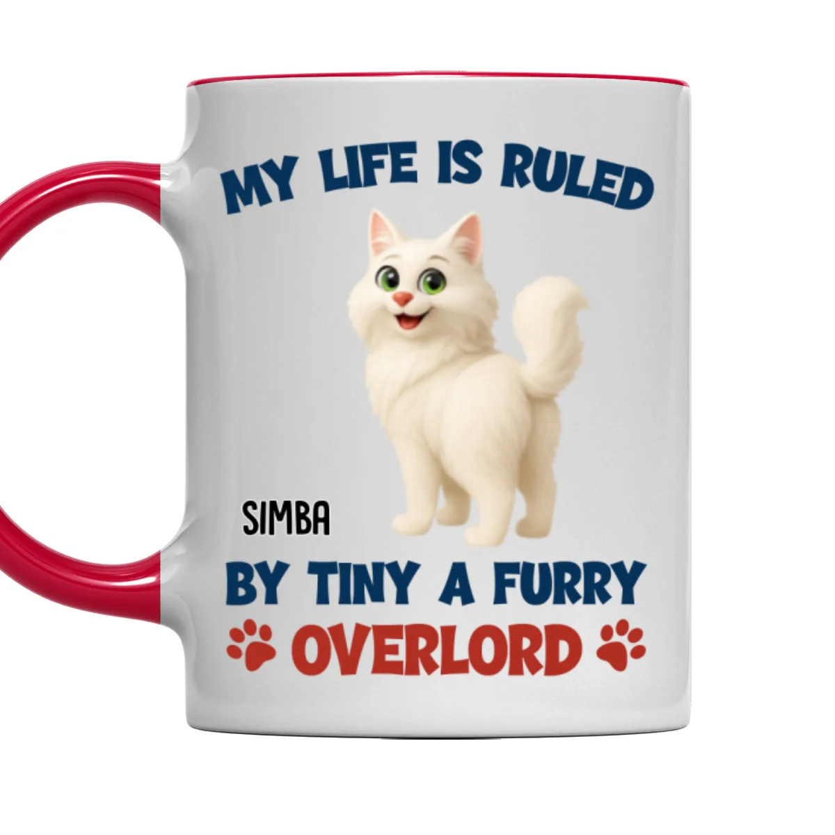 Life Is Ruled By Cat Butt - Personalized Custom Accent Mug - Image 6