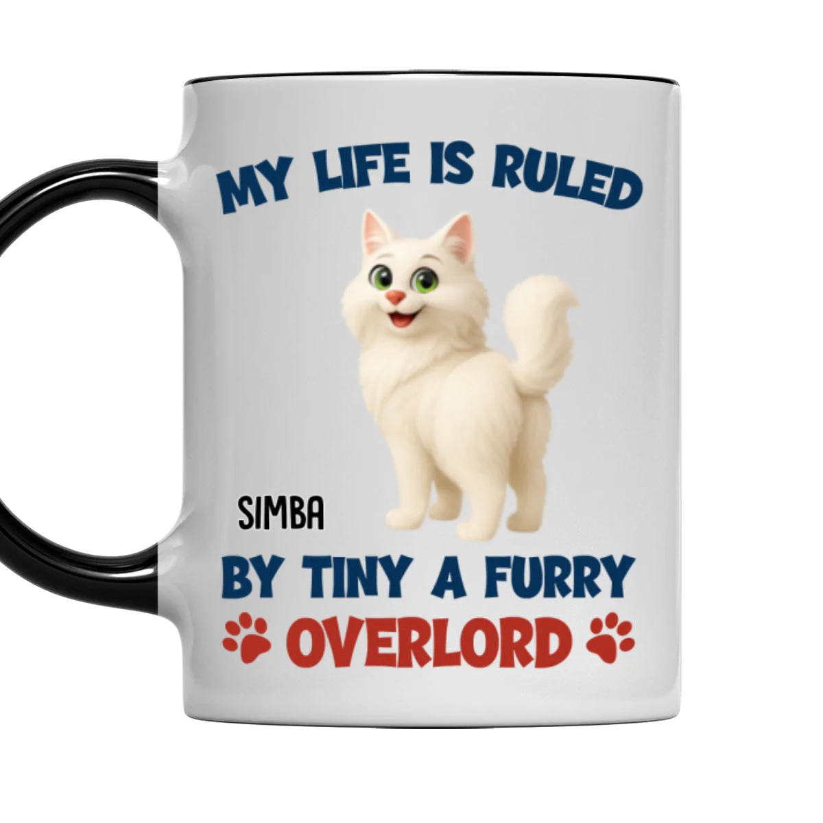 Life Is Ruled By Cat Butt - Personalized Custom Accent Mug - Image 7
