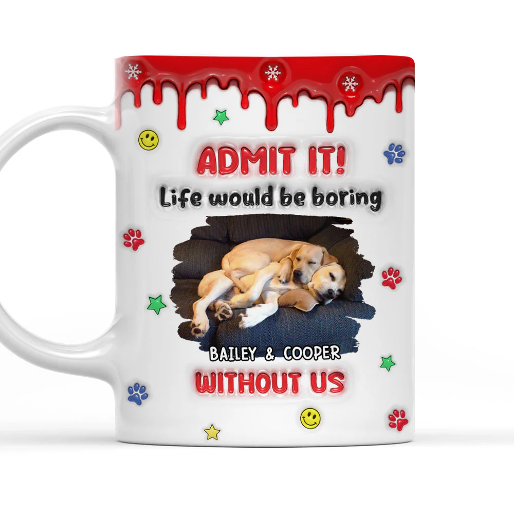Life Must Have Us Christmas Photo - Personalized Custom 3D Inflated Effect Mug