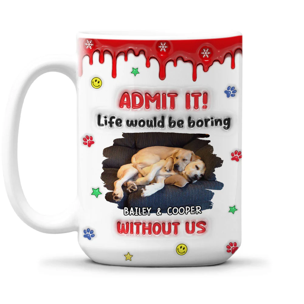 Life Must Have Us Christmas Photo - Personalized Custom 3D Inflated Effect Mug - Image 2