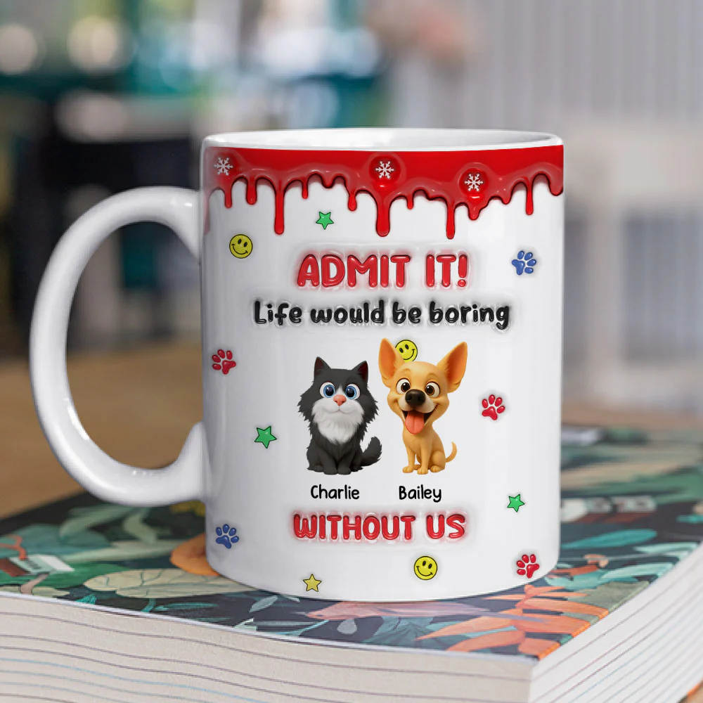 Life Must Have Us Christmas Ver Pet - Personalized Custom 3D Inflated Effect Mug - Image 3