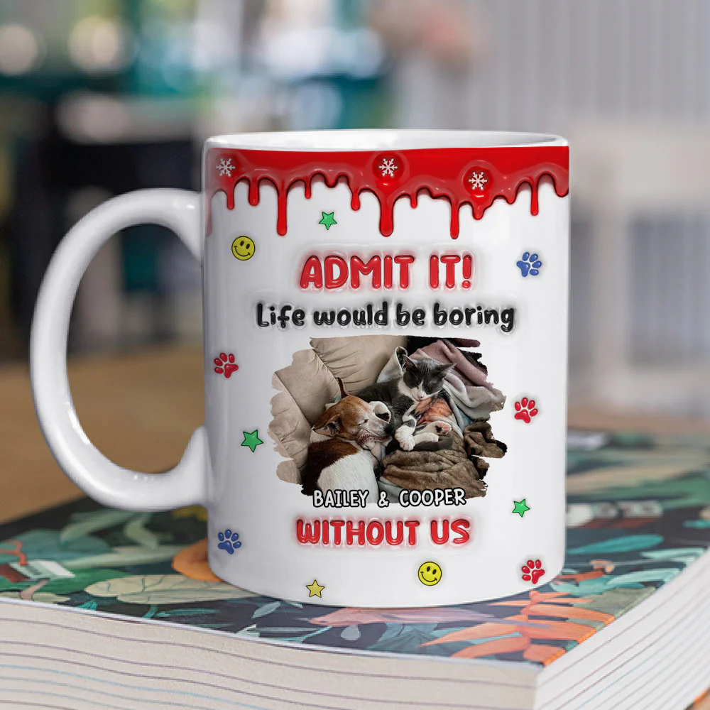 Life Must Have Us Christmas Ver Pet Photo - Personalized Custom 3D Inflated Effect Mug - Image 3