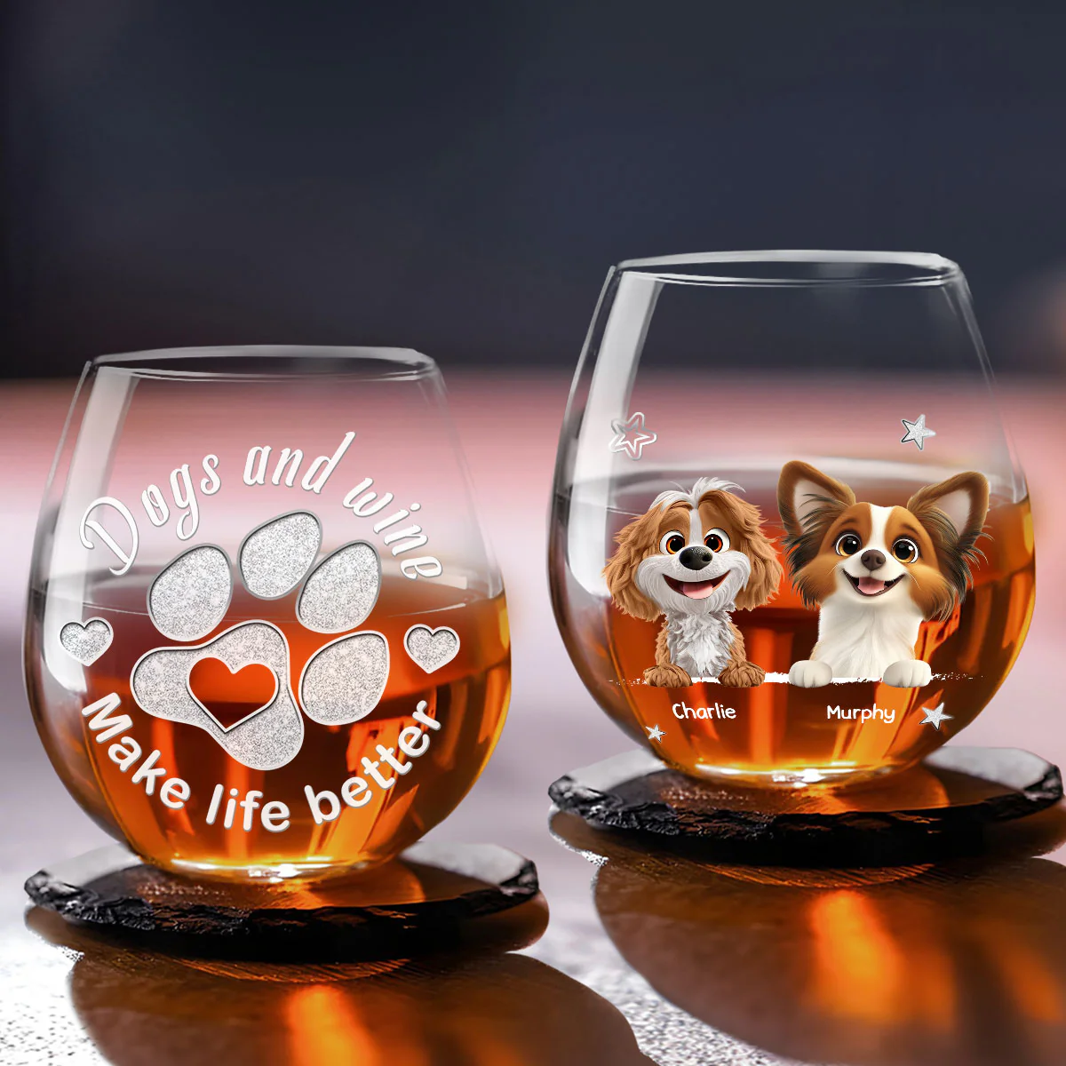 Life Would Be Better - Personalized Custom Wine Glass