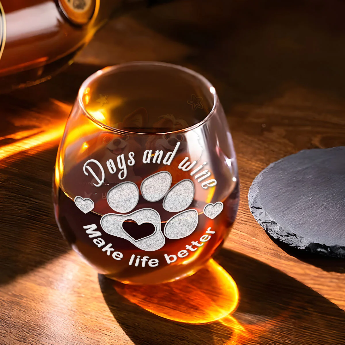 Life Would Be Better Photo - Personalized Custom Wine Glass - Image 2