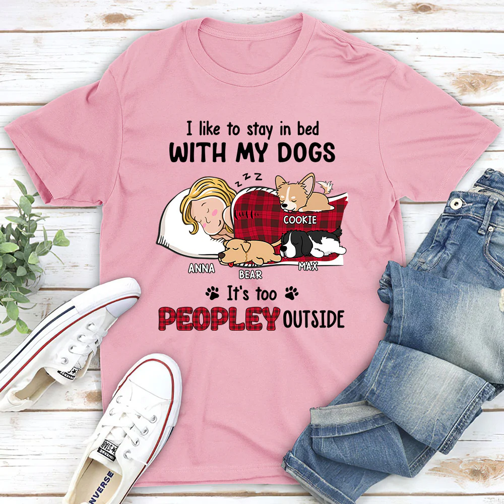 Like To Stay In Bed - Personalized Custom Unisex T-shirt - Image 3