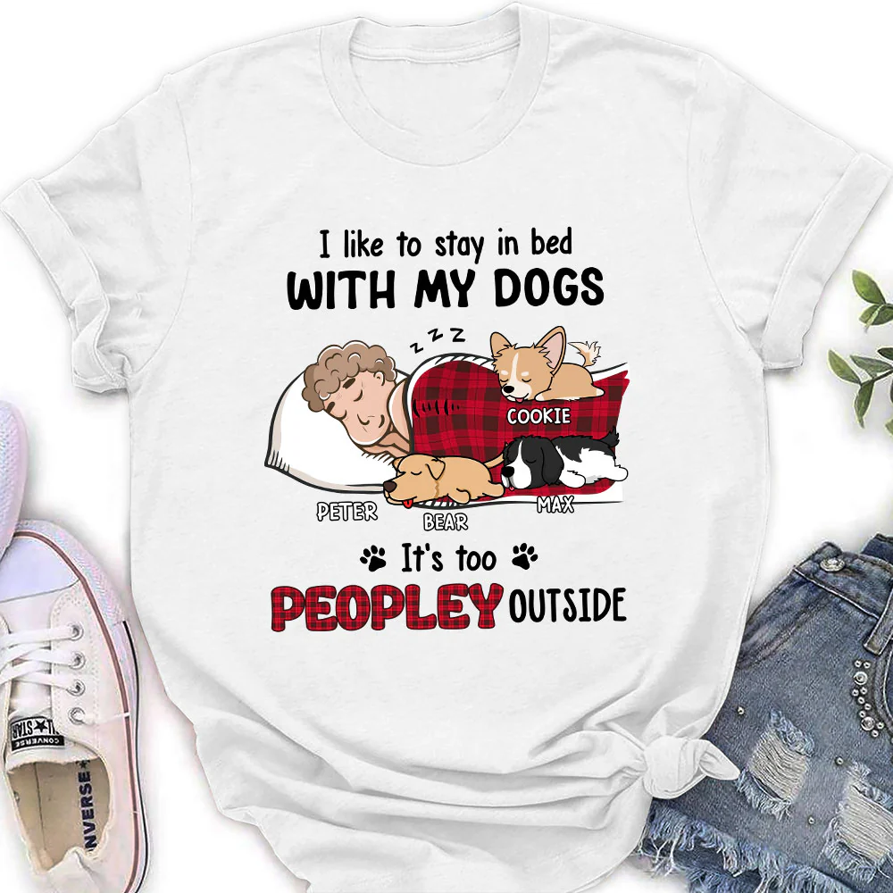 Like To Stay In Bed - Personalized Custom Women T-shirt - Image 2