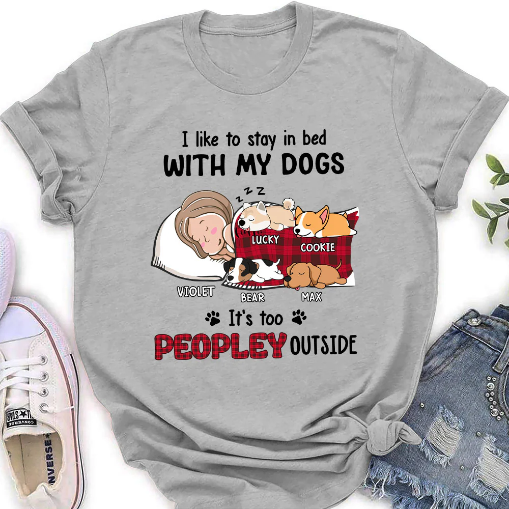 Like To Stay In Bed - Personalized Custom Women T-shirt - Image 3