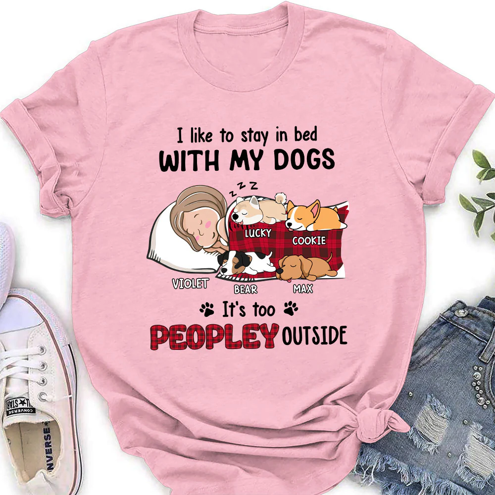 Like To Stay In Bed - Personalized Custom Women T-shirt - Image 4