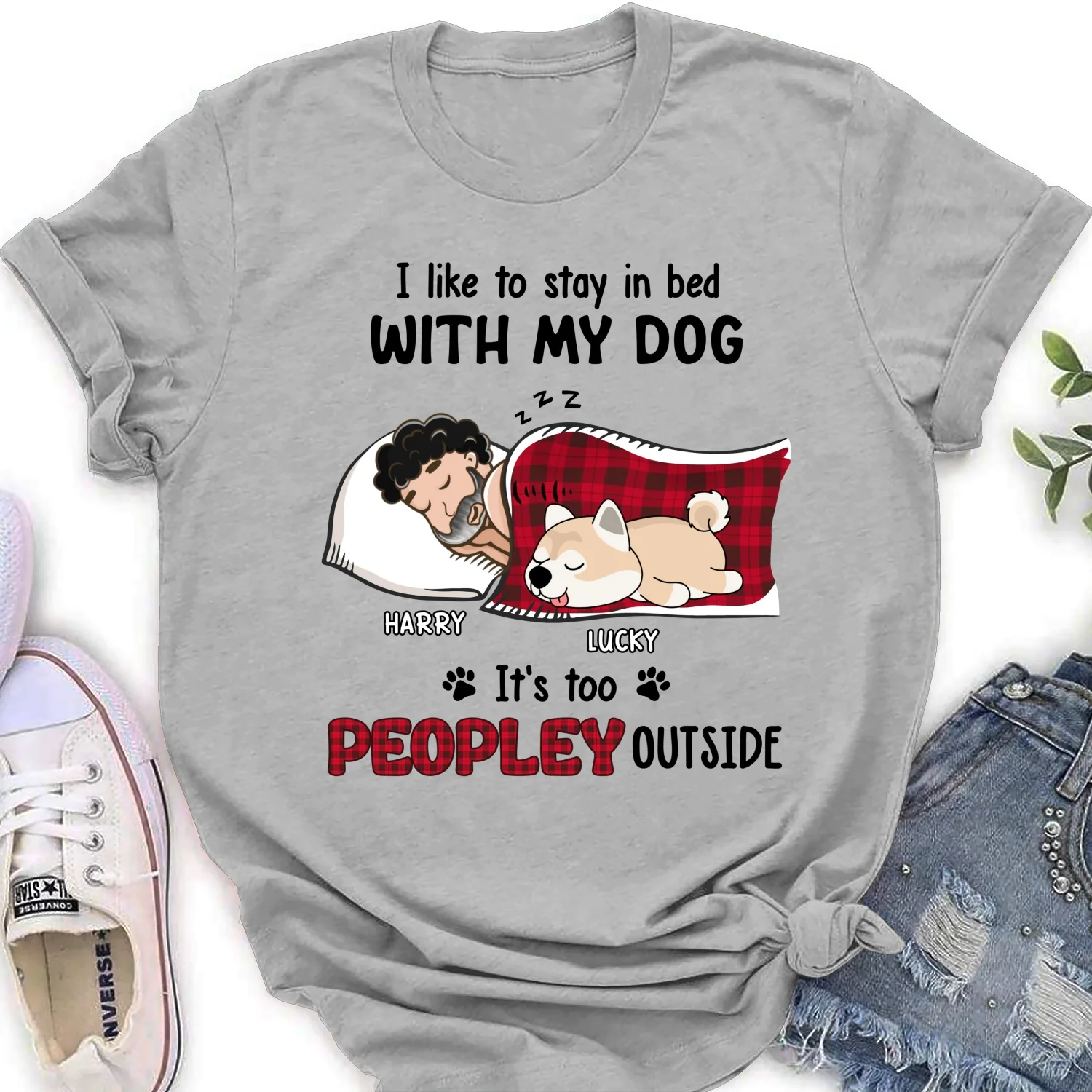 Like To Stay In Bed - Personalized Custom Women T-shirt - Image 7