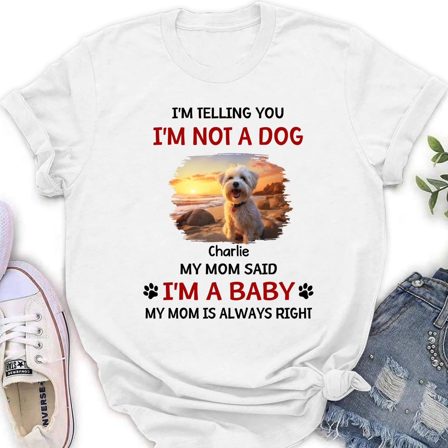 Litterally A Baby Photo - Personalized Custom Women's T-shirt - Image 5