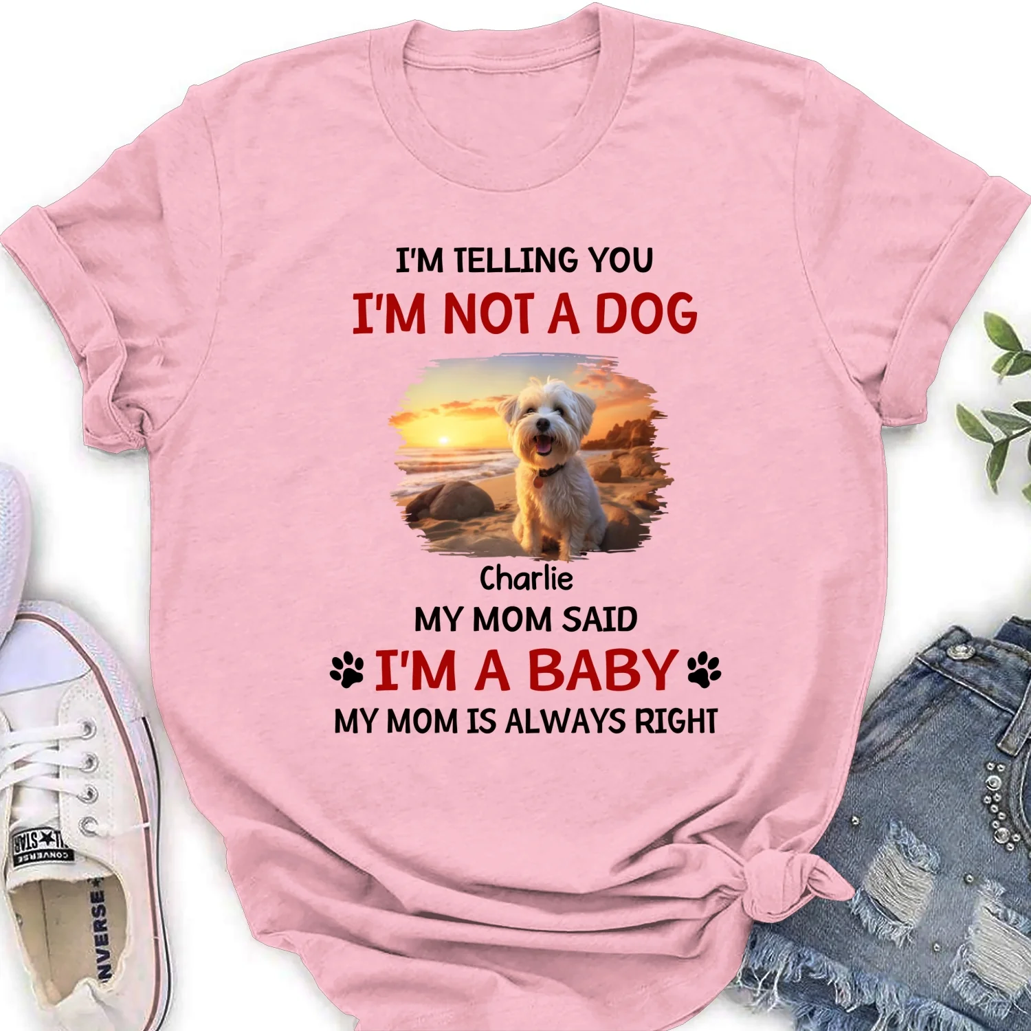 Litterally A Baby Photo - Personalized Custom Women's T-shirt - Image 7