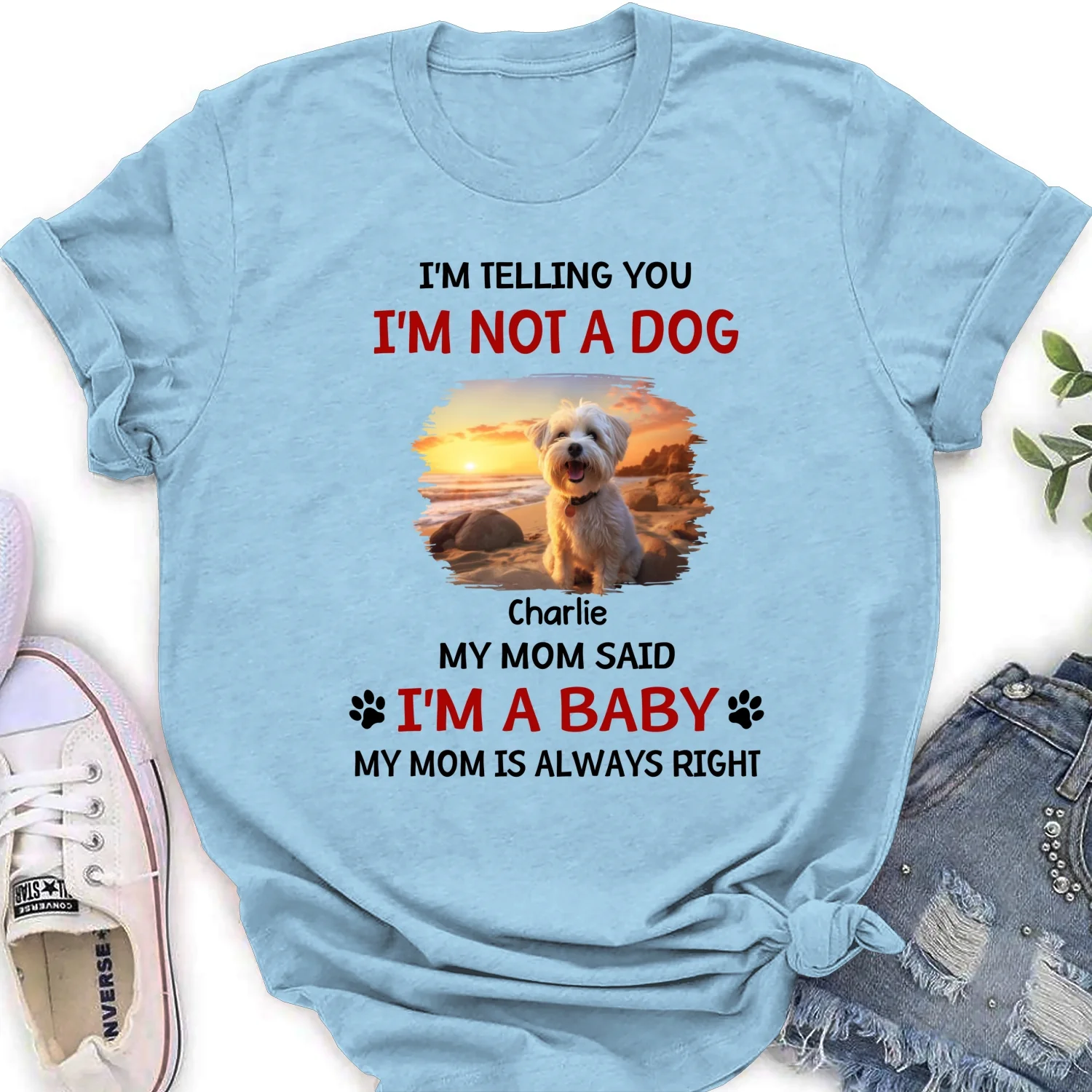 Litterally A Baby Photo - Personalized Custom Women's T-shirt - Image 8