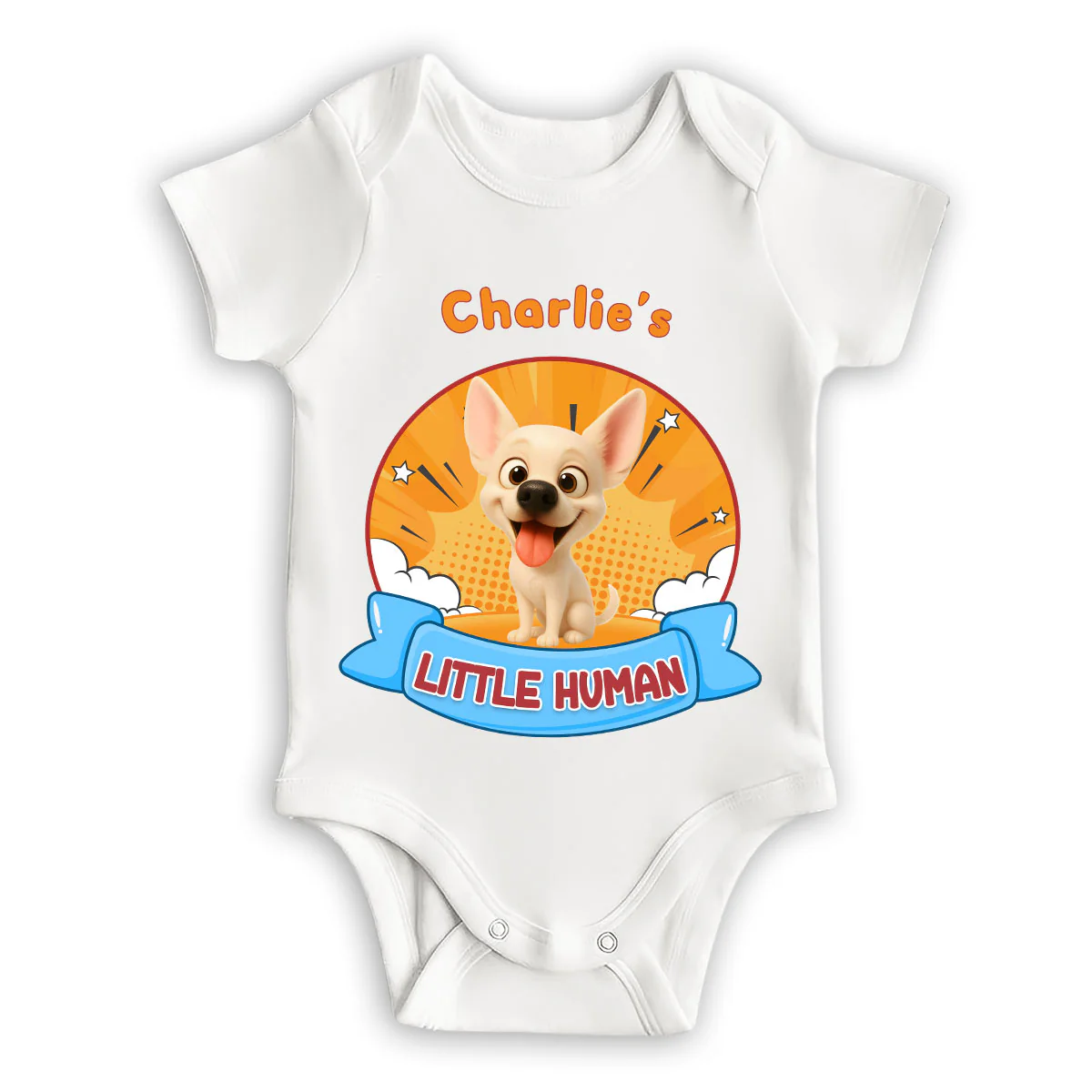Little Human Of Dogs - Personalized Custom Baby Onesie