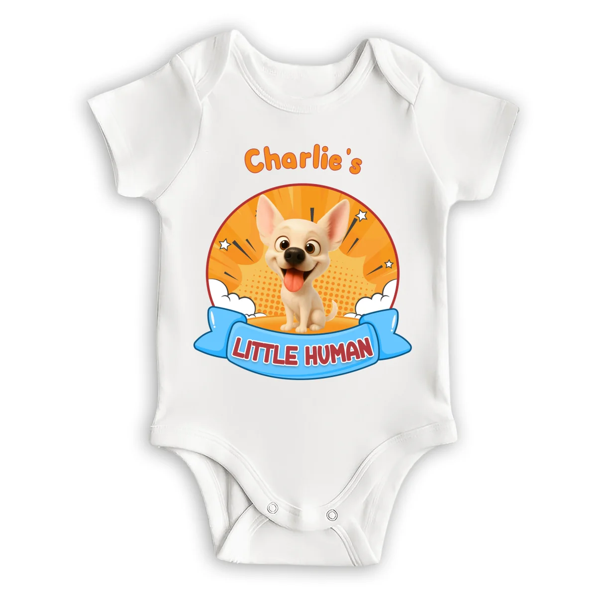 Little Human Of Dogs - Personalized Custom Baby Onesie - Image 6