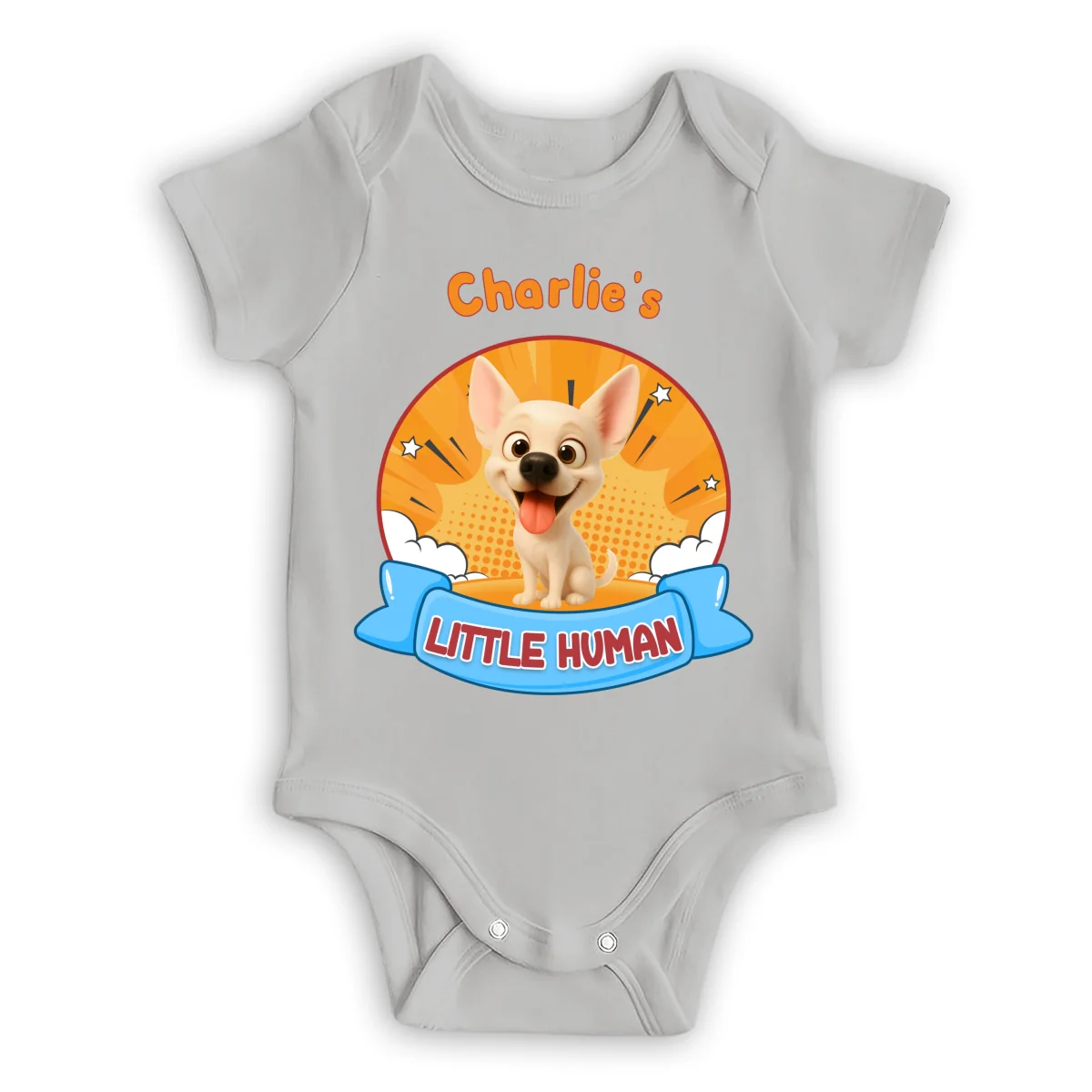 Little Human Of Dogs - Personalized Custom Baby Onesie - Image 7