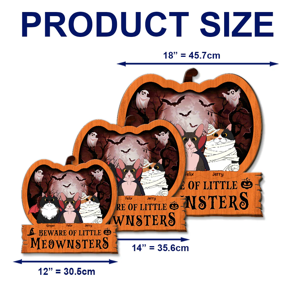 Little Meownsters - Personalized Custom Wood Sign - Image 6