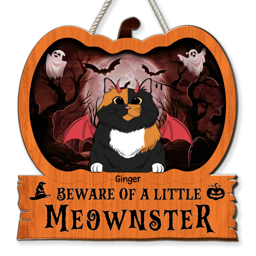 Little Meownsters - Personalized Custom Wood Sign - Image 7