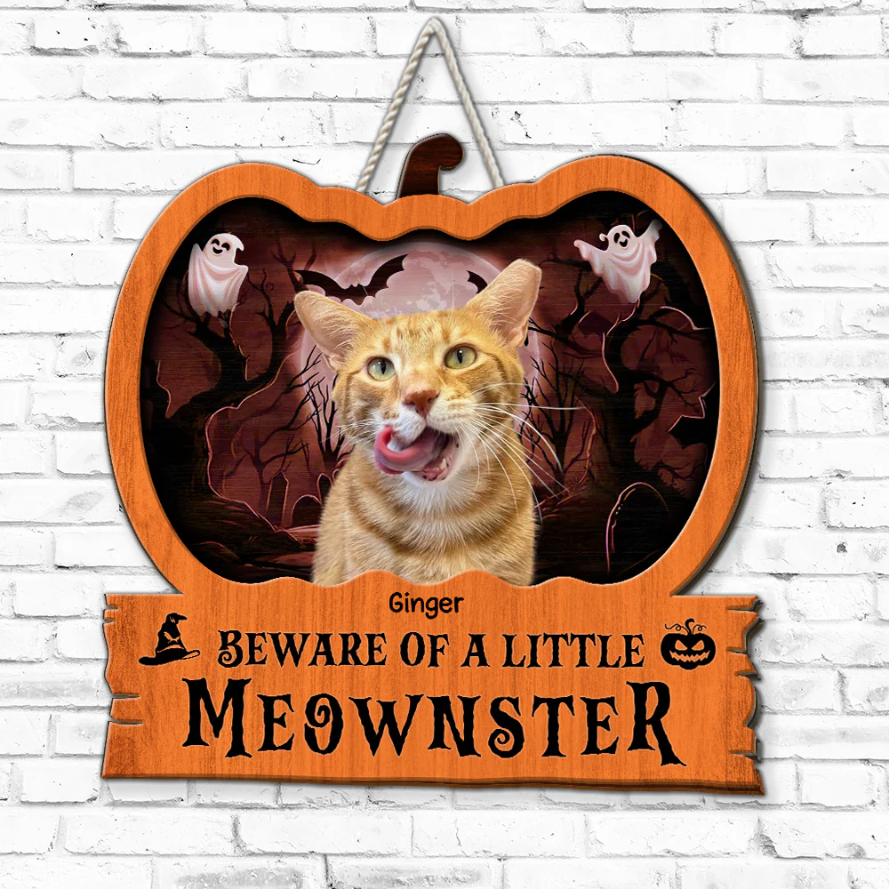 Little Meownsters Photo - Personalized Custom Wood Sign