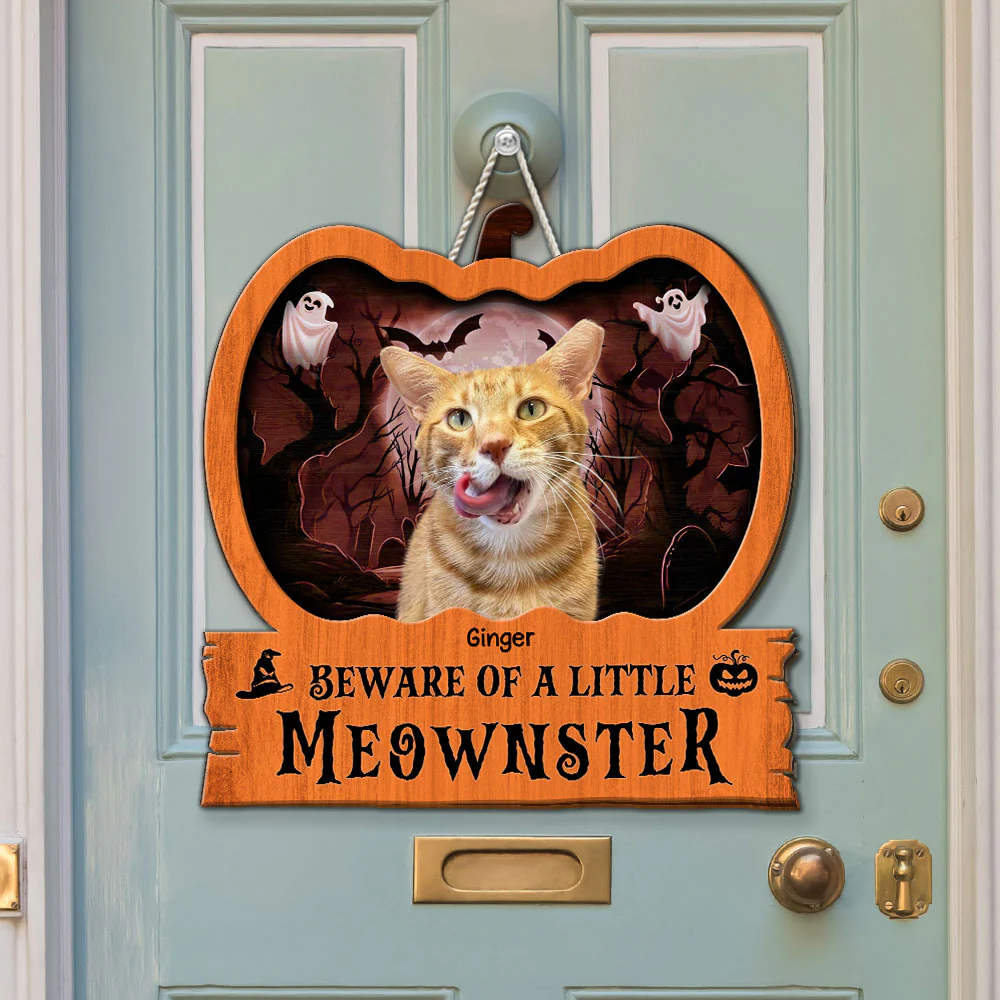 Little Meownsters Photo - Personalized Custom Wood Sign - Image 2