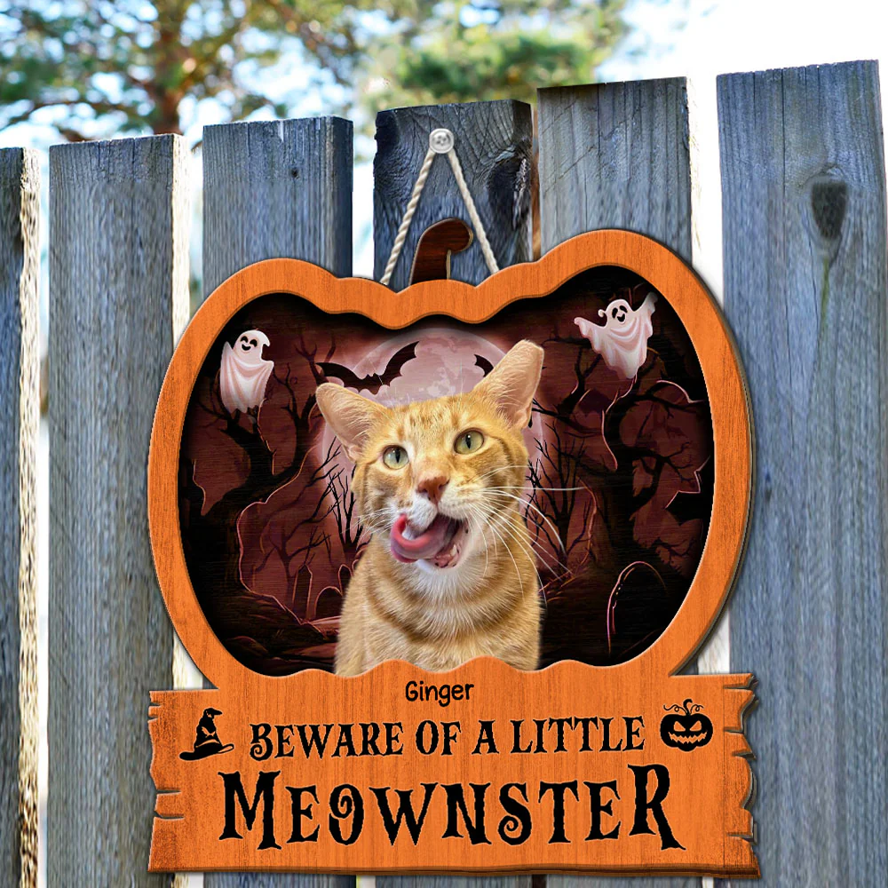Little Meownsters Photo - Personalized Custom Wood Sign - Image 4