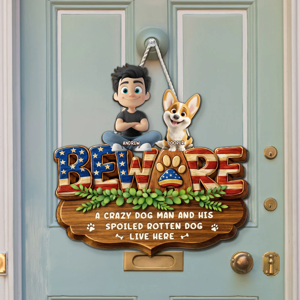 Live Here American Man Version - Personalized Custom 3D Effect Wood Sign - Image 2