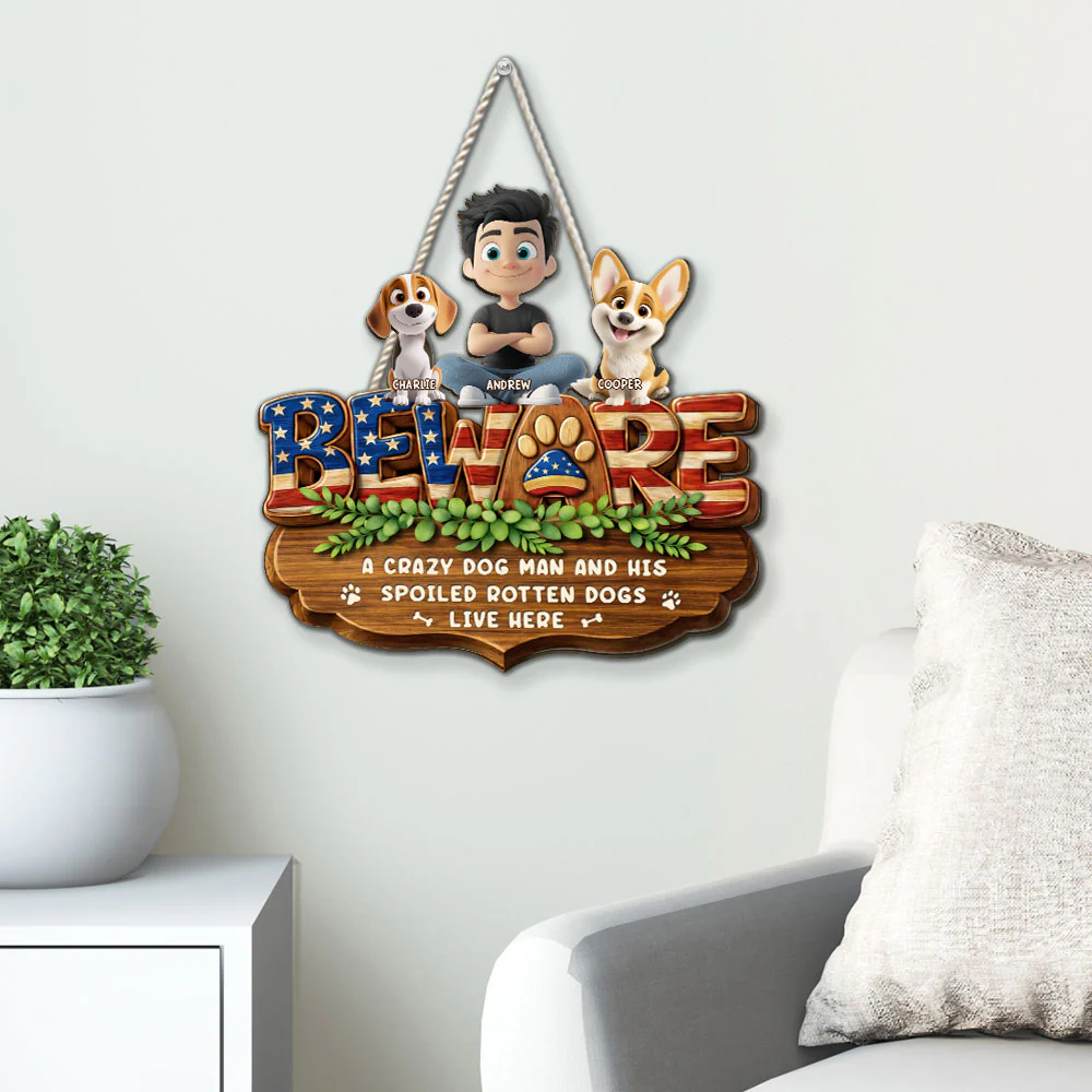 Live Here American Man Version - Personalized Custom 3D Effect Wood Sign - Image 3
