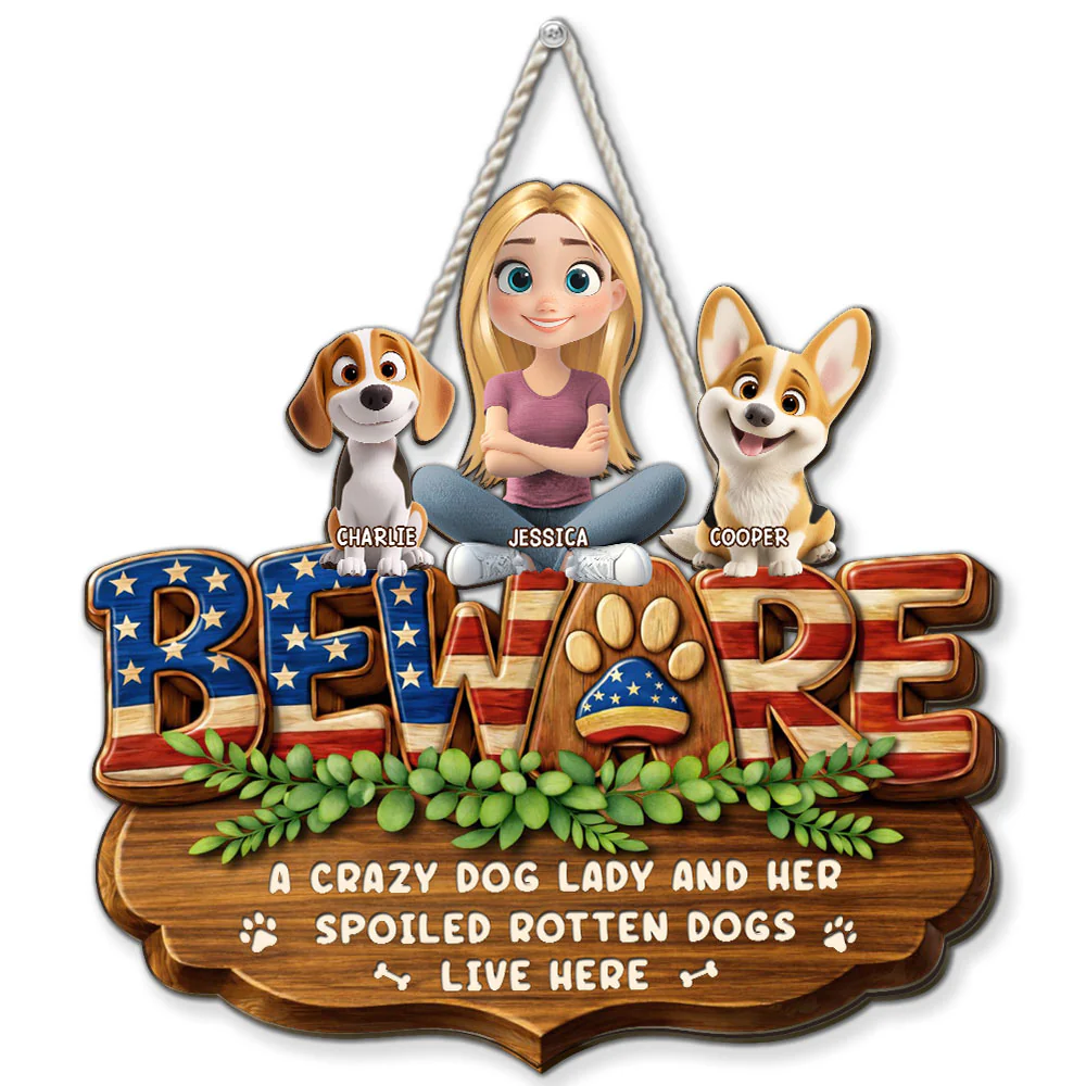 Live Here American - Personalized Custom 3D Effect Wood Sign